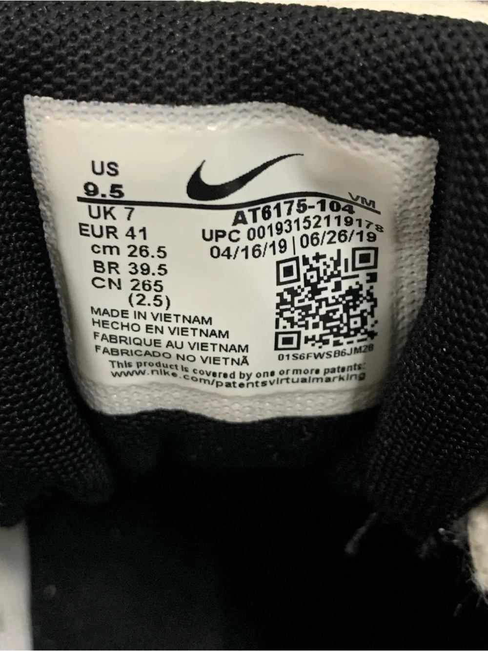 Nike Men’s Athletic Shoes in White and Black